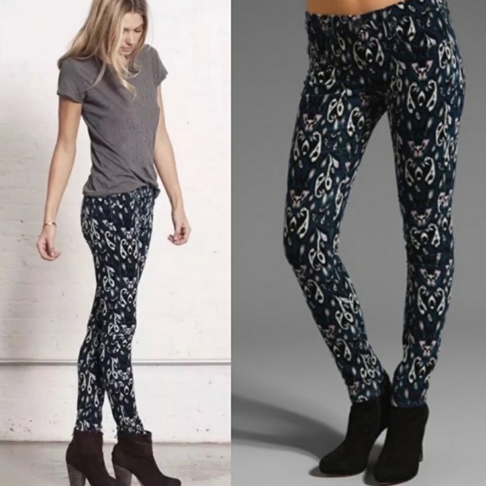 rag & bone navy blue Ikat skinny cords NWT